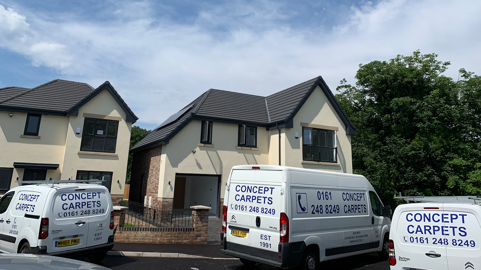 Our vans out on jobs across Manchester